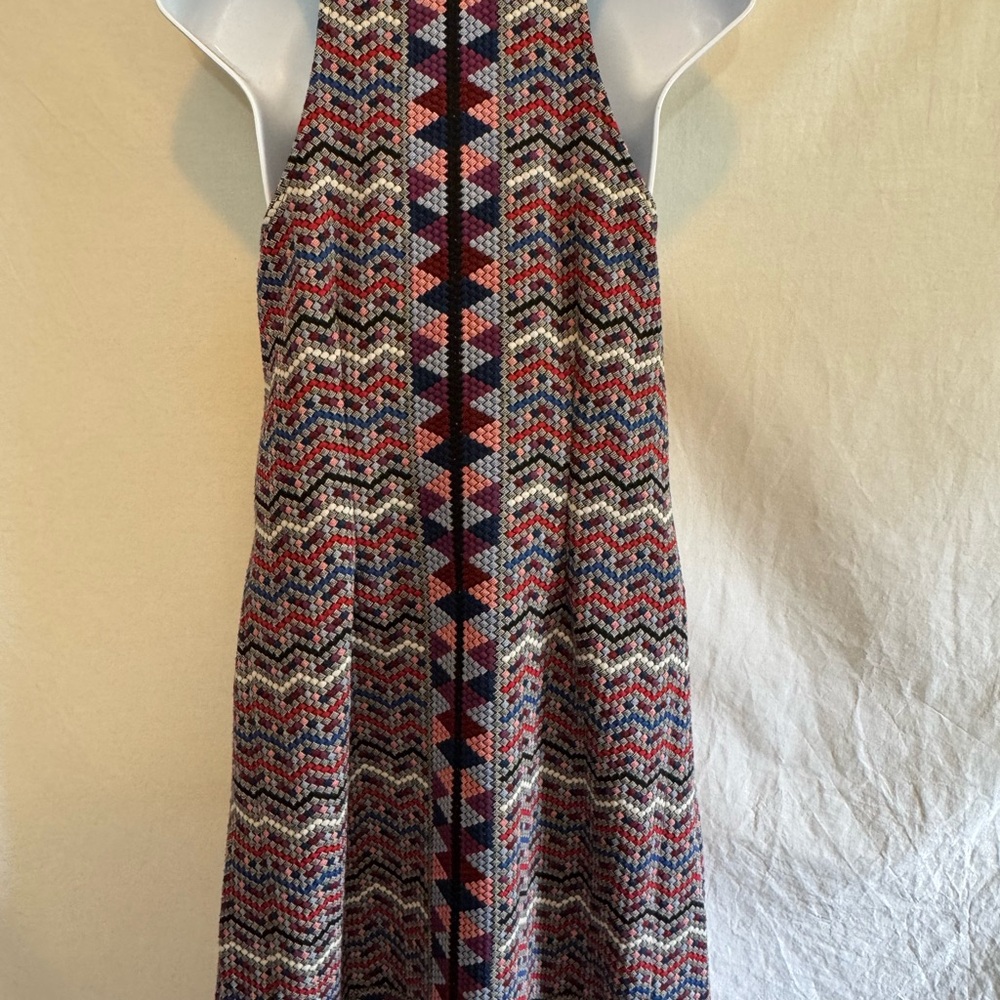 C-127 BCBG MaxAzria Colorful Woven Sleeveless MIDI Dress Size M - Picture 7 of 12